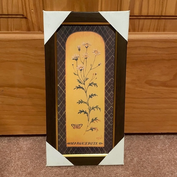 MULTIPLE White Floral Framed Wall Art (brown & gold frame) brand new with tags - Picture 4 of 6